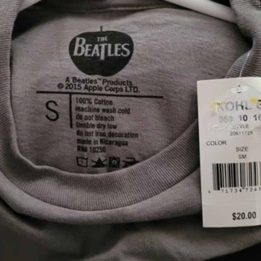 NWT's The Beatles Hard Day's Night Gray T-Shirt Unisex Size Small - Picture 2 of 3